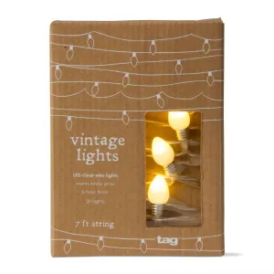 Vintage Bulbs LED String Lights - White