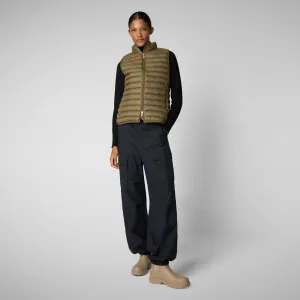 Women's Animal free Puffer Vest Charlotte in Husk Green