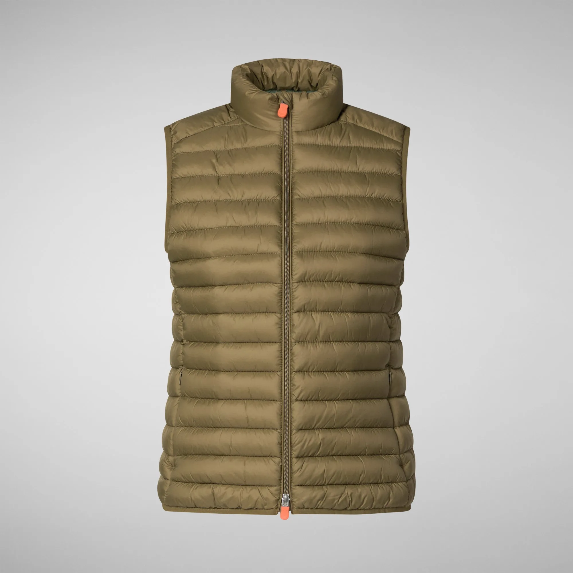 Women's Animal free Puffer Vest Charlotte in Husk Green