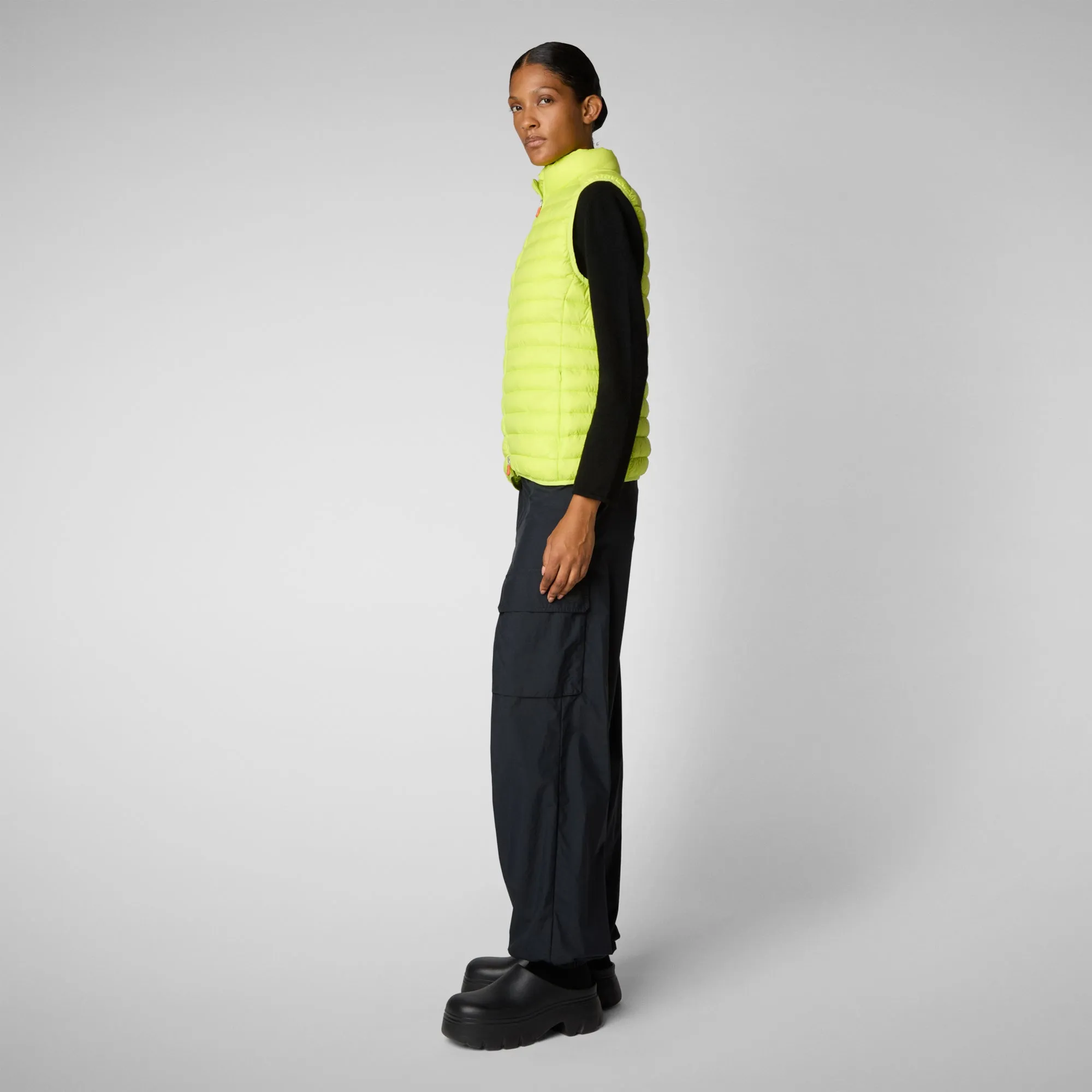 Women's Animal free Puffer Vest Charlotte in Lichen Green