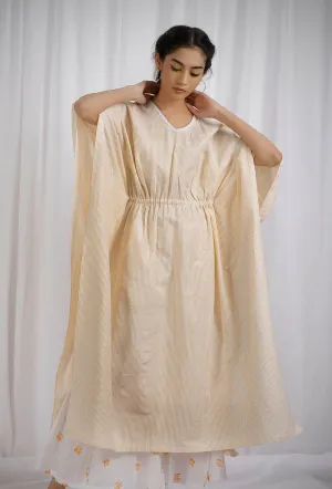 Yellow Cotton Kaftan Side Tie - Up Kurta